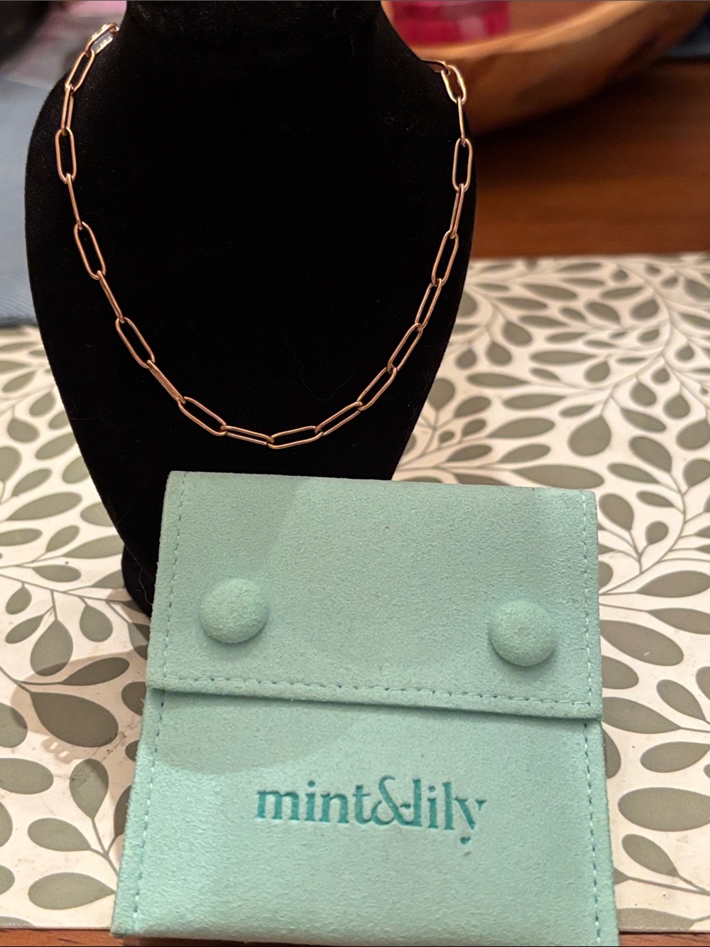 NWT Mint & Lily Rose Gold Tone Necklace in Paperclip Style 20 Inch